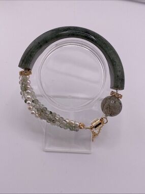Rutilated Quartz Half Bangle Multi-Strand Bracelet